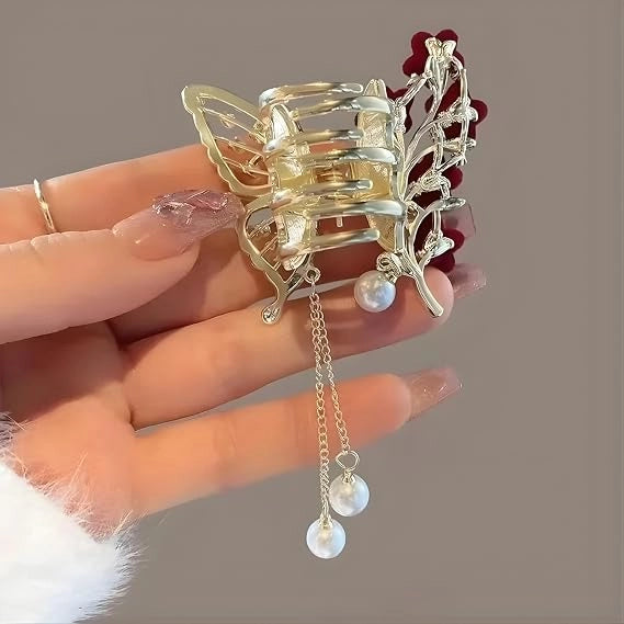 Butterfly Rhinestone Hair Claw Clip