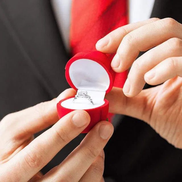 Valentine Red Rose Crystal Proposal Ring