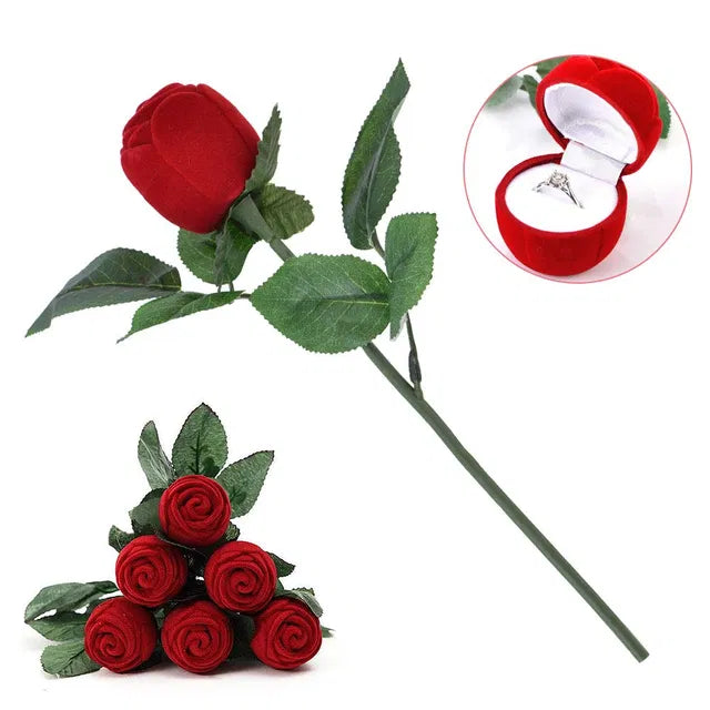 Valentine Red Rose Crystal Proposal Ring