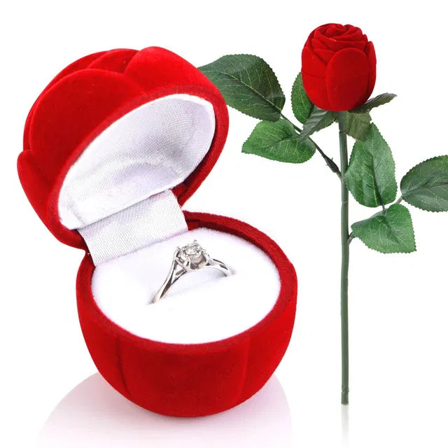 Valentine Red Rose Crystal Proposal Ring